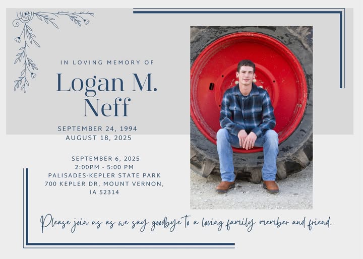 Logan Neff Cedar Rapids Iowa Family And Friends Remembered